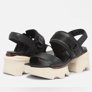 Sorel Kinetic Impact Slingback Heel Sandal Black NWT 7.5 Sold Out